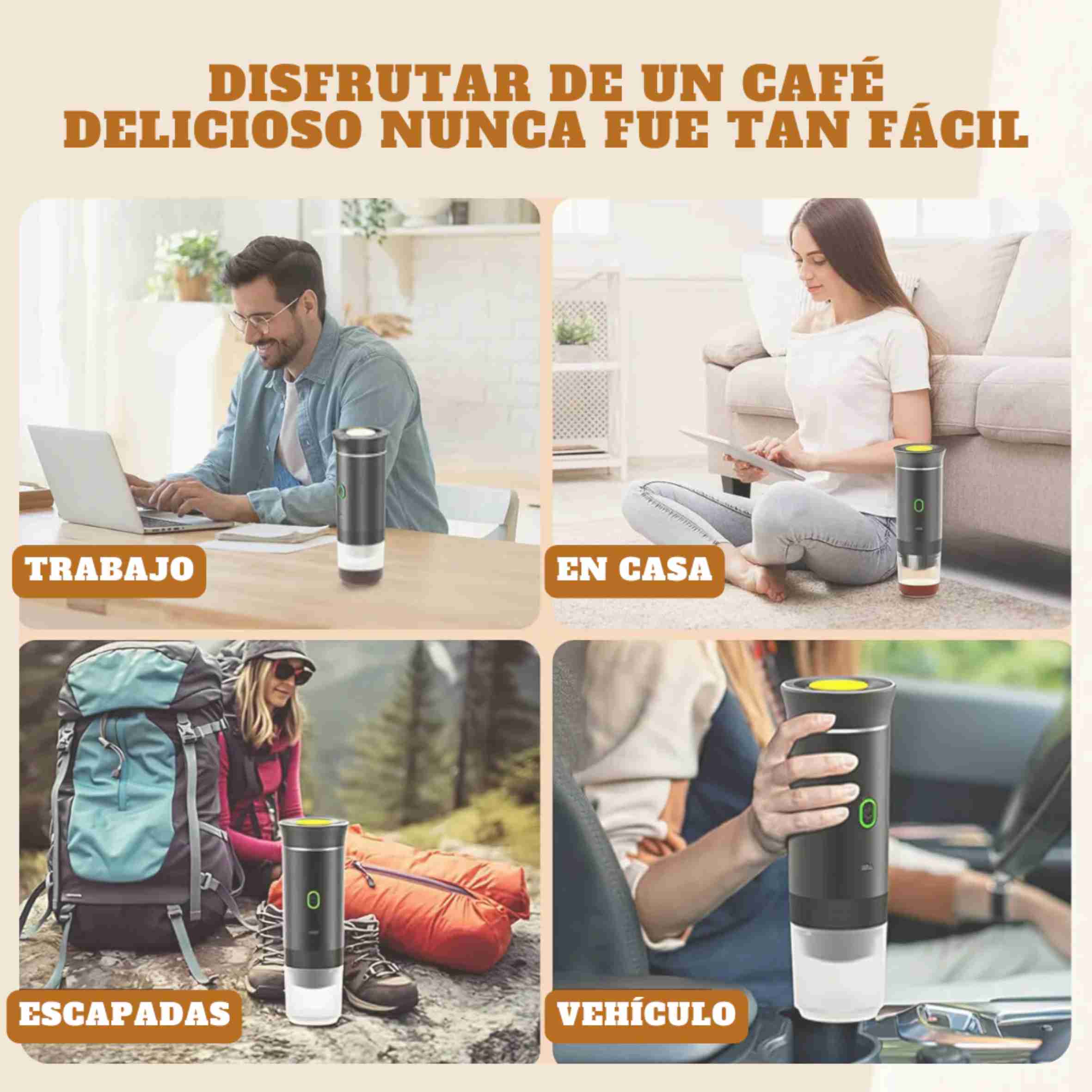 CAFETERA ESPRESSO LED PORTATIL 3 EN 1