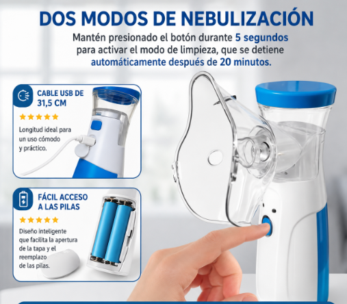 MINI NEBULIZADOR PORTATIL MESH 🌬️