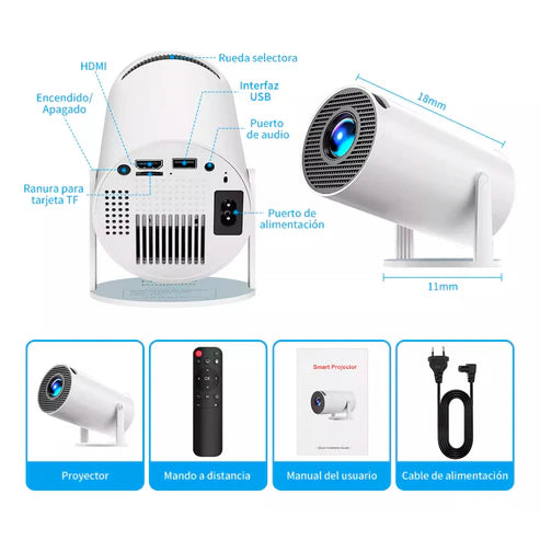 PROYECTOR INTELIGENTE PORTATIL HY-300 PRO