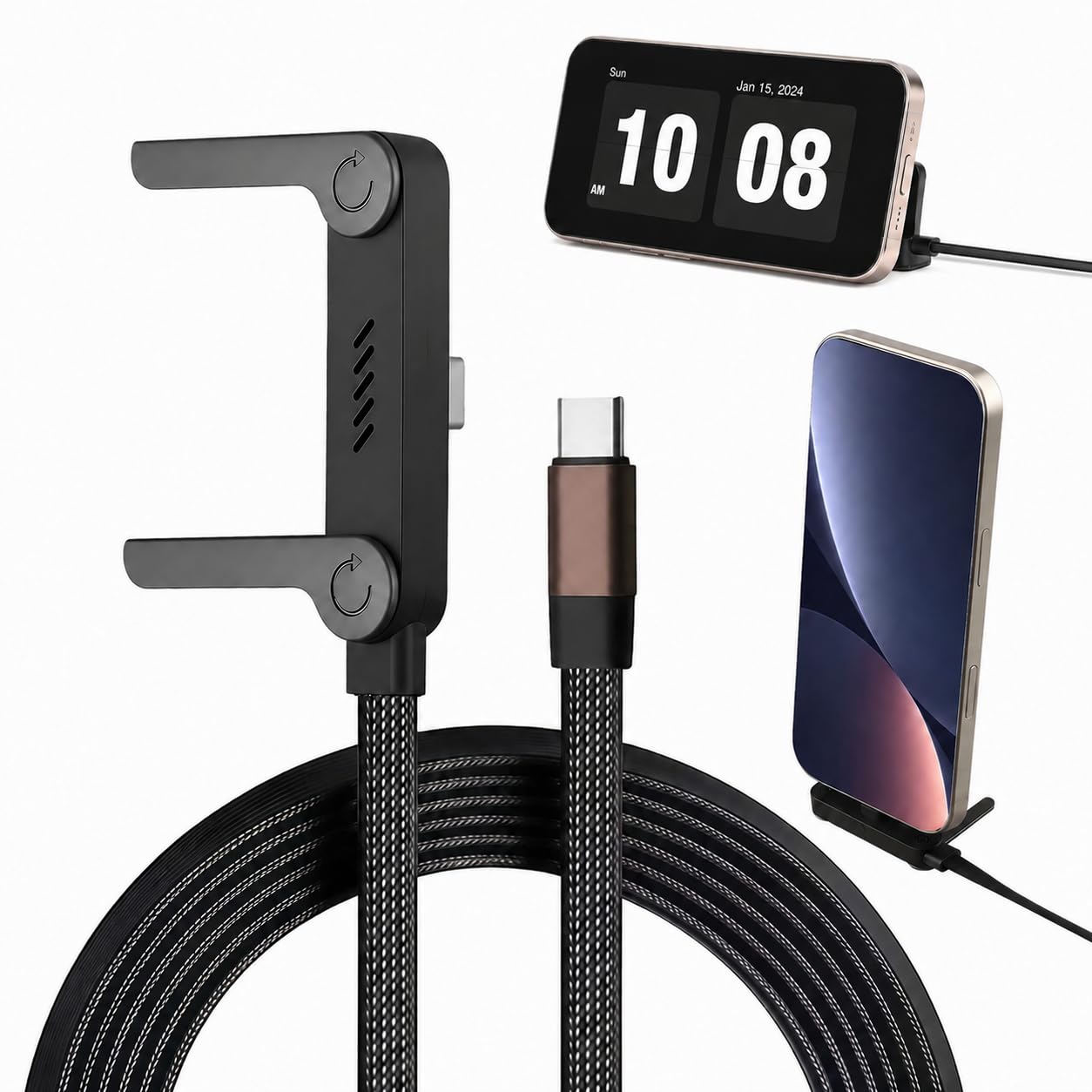 Cable Cargador con Soporte Invisible – Carga Rápida 240W Tipo C