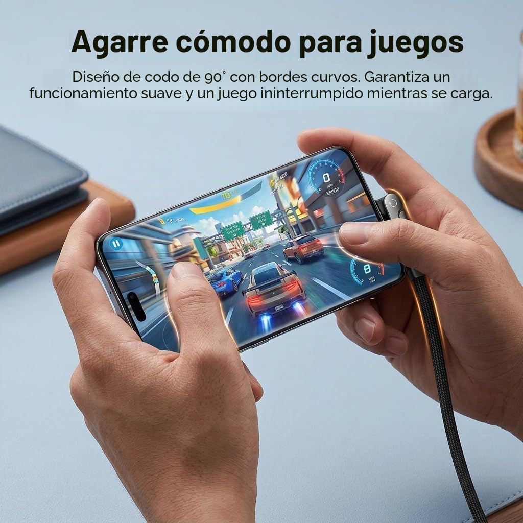 Cable Cargador con Soporte Invisible – Carga Rápida 240W Tipo C