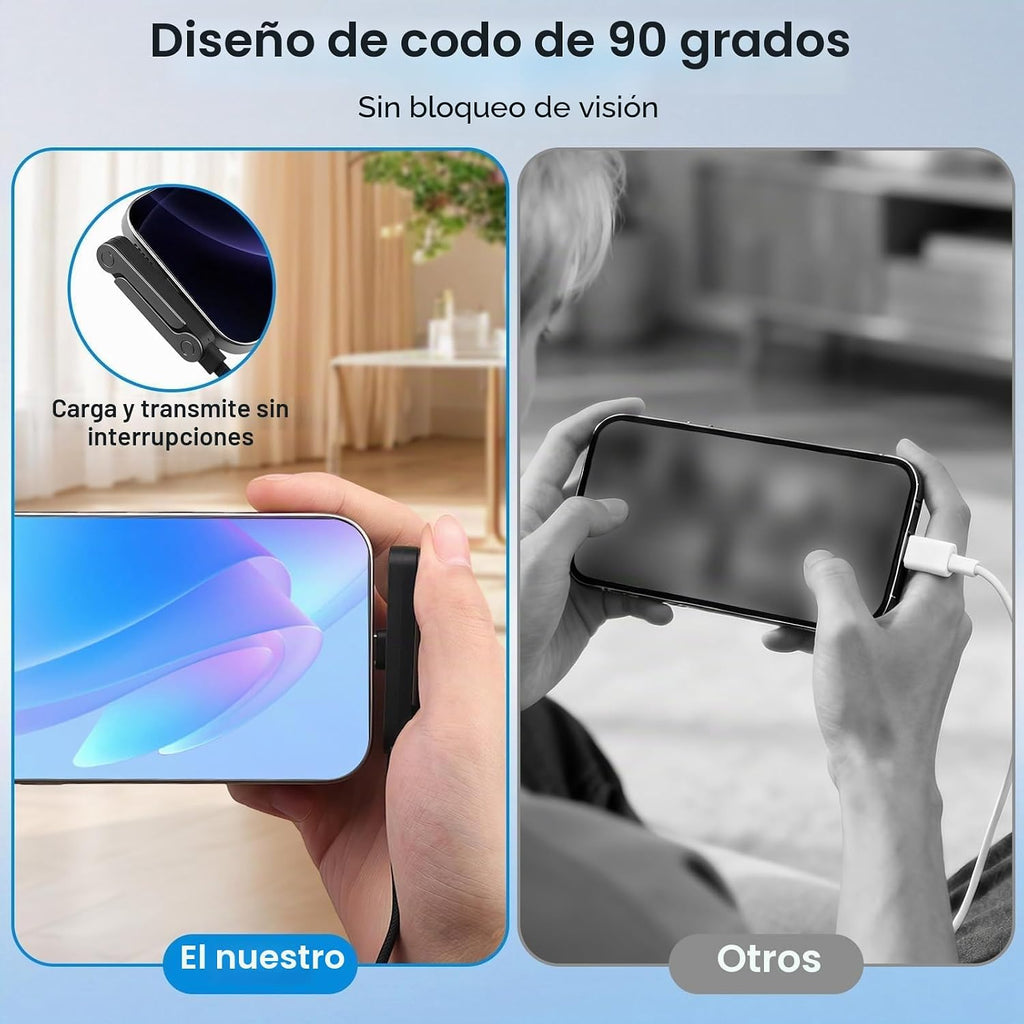 Cable Cargador con Soporte Invisible – Carga Rápida 240W Tipo C
